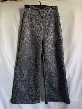 Wide-Leg Sparkle Pants in Black - Women’s Glitter Trousers